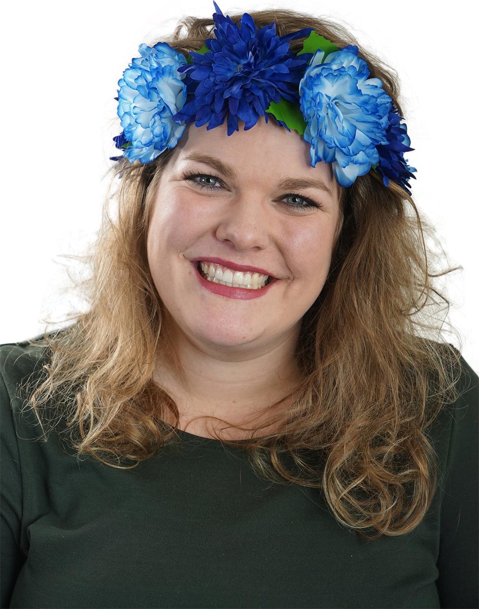 Blauwe Sparkling LED Bloemenkroon