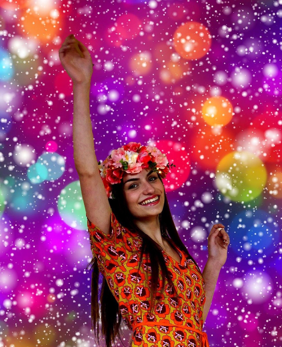 Roze LED Bloemenkroon Sparkling