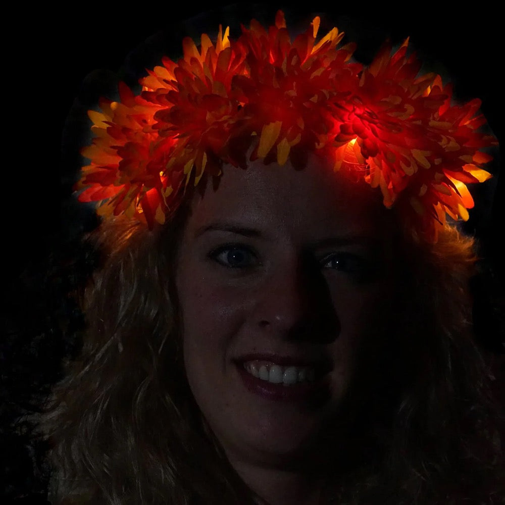 LED Bloemenkroon Glow Chrysant Oranje