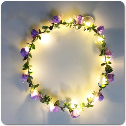 LED Bloemenkroon Glow Kleine Roosjes Paars
