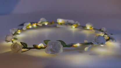 LED Bloemenkroon Glow Kleine Roosjes Wit