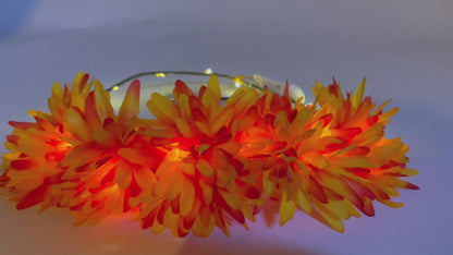 LED Bloemenkroon Glow Chrysant Oranje